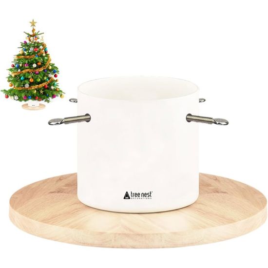 Tree Nest Pied De Sapin De Noël Blanc – Support Stable Avec Réserve D’Eau 1,4 L Pour Sapin Naturel Jusqu’à 1,5 M (Tronc 3-9 Cm)