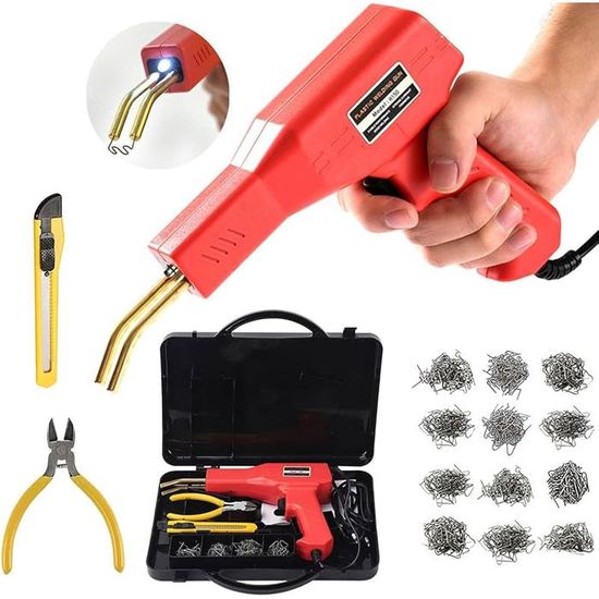 Kit Soudure Plastique 220W 2 En 1 - Réparation Pare-Chocs Auto Avec 800 Agrafes Et 64 Bâtons Kit Réparation Plastique Kit Soudure Plastique 220W 2 En 1 - Réparation Pare-Chocs Auto Avec 800 Agrafes Et 64 Bâtons Kit Réparation Plastique