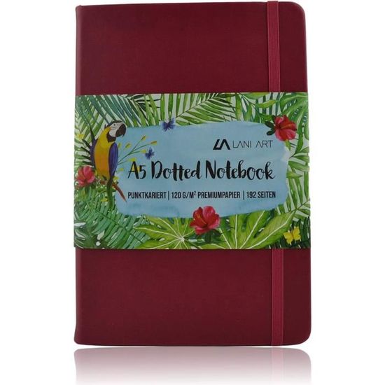 Carnet De Notes A5 à Couverture Rigide Smarpau - 360 Pages Papier 100 G/m², Points - Vert Foncé, Élastique Et Poche