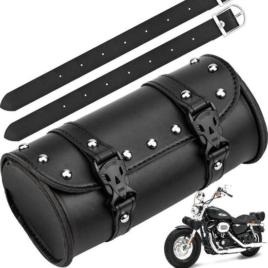Sac à outils en cuir, coffres et bagages moto sacoche moto avec sangles de  montage sacoches cavalières pour motos, 21×10×10 c[68] - Cdiscount Auto