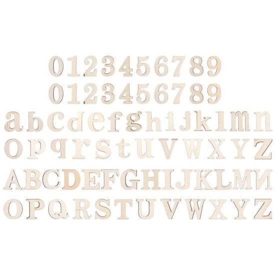 Favengo 216 Lettres Et Chiffres En Bois – A-Z Et 0-9, Naturels, Anti-usure, Avec Boîte De Rangement, Pour Bricolage Et Déco De Mariage