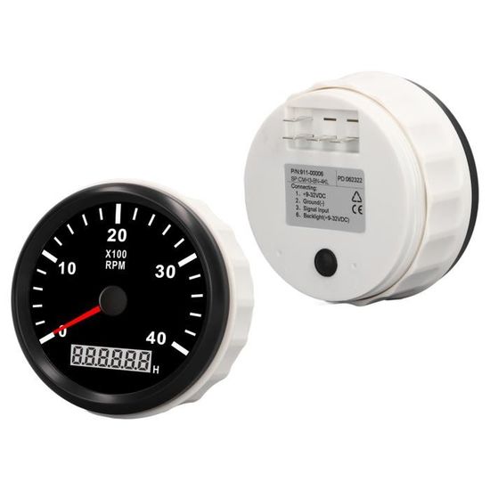 Tachymètre Geloo 85mm 0-3000 Tr/min - Compteur RPM Diesel Avec Écran LCD - Pour Voiture, Camion, Bateau