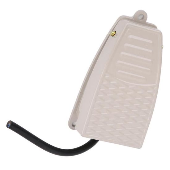 Commutateur au Pied, 16A 250V AC Pédale de Commande à Réinitialisation Automatique Empêche Le Glissement Pédale Unique étanche avec Câble de 6,6 Pieds pour équipement Industriel