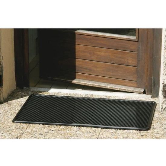 Paillasson Grattant ID Mat 40x60cm - 100% Caoutchouc Noir - Pour Extérieur