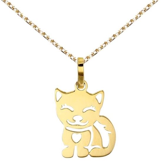 Collier - Pendentif Or Jaune Chat