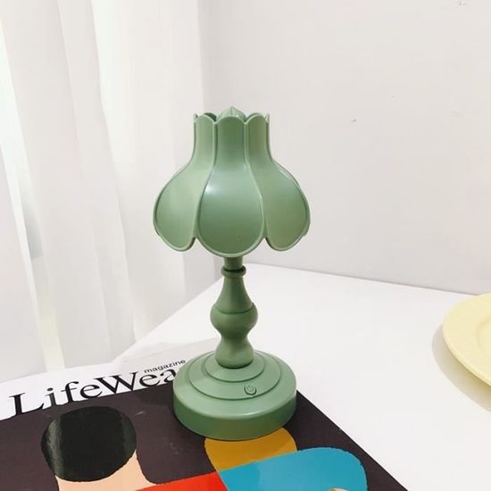 Lampe De Bureau Vintage En Alliage Zinc – Décoration Rétro Verte 21x11 Cm, Ambiance Chaleureuse, Pour Salon Ou Fête - 10