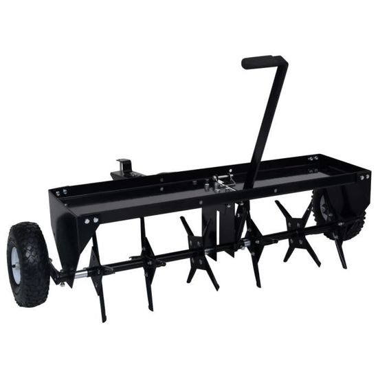 Tidyard Aérateur De Pelouse Pour Tondeuse Autoportée Aérateurs De Gazon 102 Cm Noir