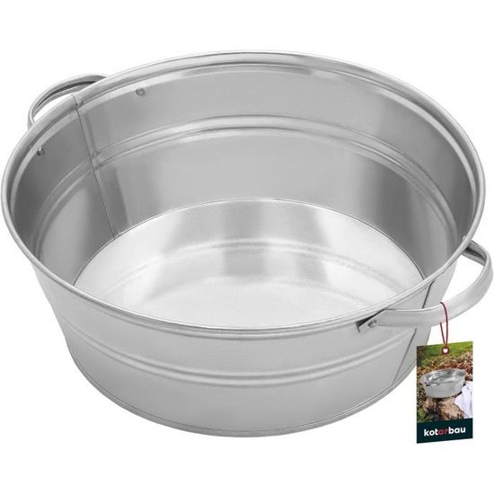Seau Polyvalent en Zinc Métal Galvanisé 12 Litres 33 x 20,5 x 24 (alt