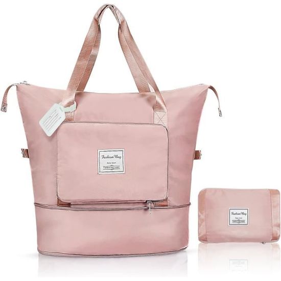 Sac De Voyage Pliable Enoh Grande Capacité 20-35L - Léger, Imperméable, Rouge/Violet (Neuf)