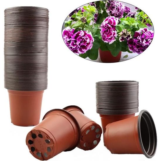 Lot De 100 Pots De Semis Plastique 15 Cm Avec Trous De Drainage – Pots De Plantes Réutilisables, Idéal Pour Jardinage, Repiquage Et Pépinière
