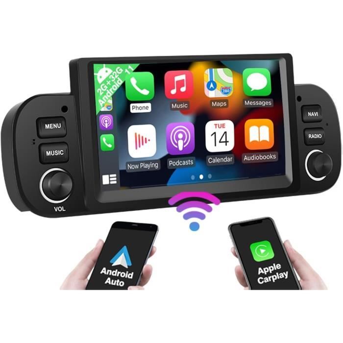An oid 11 Autoradio pour Fiat Panda 2013 14 15 16 17 18 19 20, 6.2 Pouces  Auto Radio stéréo avec GPS Bluetooth Mains Libres Ap[771] - Cdiscount Auto
