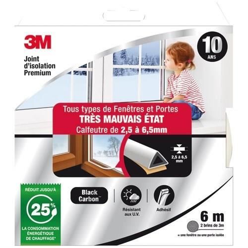 Joint adhésif porte et fenêtre très mauvais état 3M Premium 2 5 à 6 5 mm .6 - vue 1