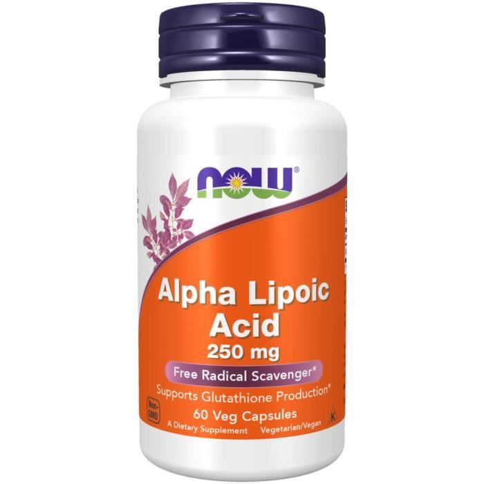 Alpha Lipoic Acid 60 caps Standard Now Foods Pack Nutrition Sportive