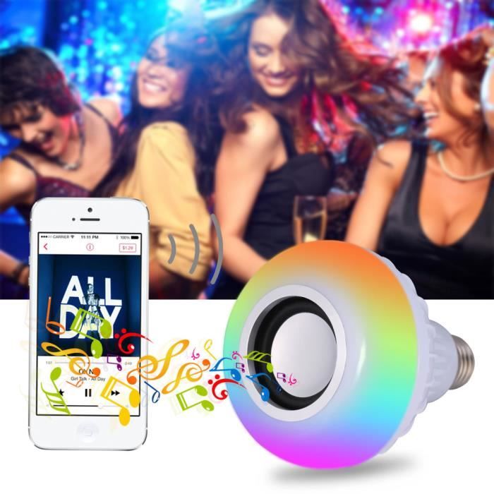 E27 LED RGB Bluetooth haut-parleur ampoule sans fil musique 