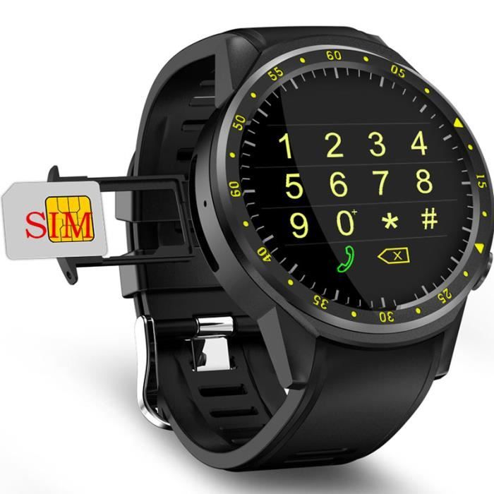 Noir-F1 montre intelligente hommes carte SIM sport SmartWatch GPS Support podomètre Bluetooth 4.0 caméra