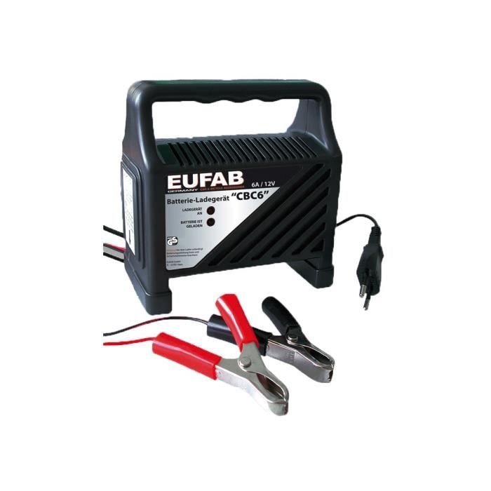 EUFAB Chargeur de Batterie 6A -12 V