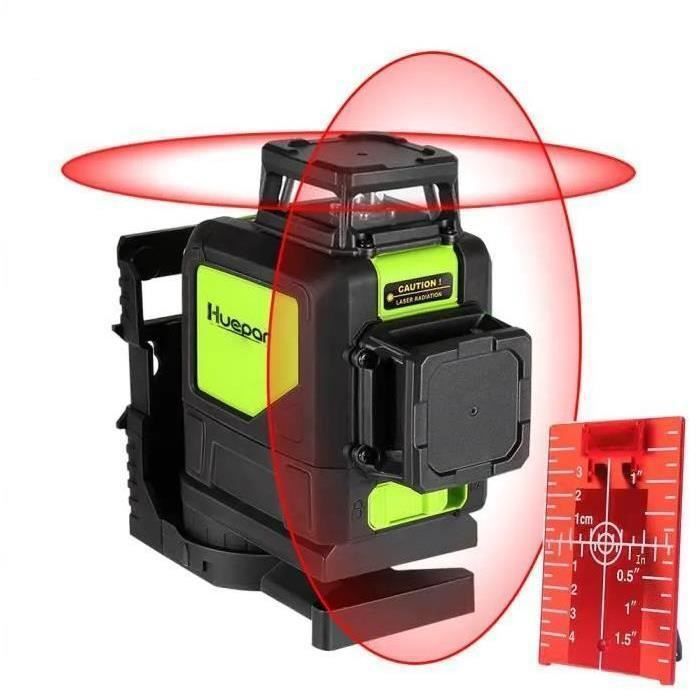 Huepar Niveau Laser Croix 30 m/Laser Rouge Horizontal et Verticale/Grand Angle de 360°/Mode Intérieur et Extérieur/Verrouillable