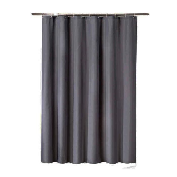 Gris Fumée Rideaux de Douche Résistant à la Moisissure Antibactérien Imperméable avec Crochets Protection de Vie Privée 260*200 cm