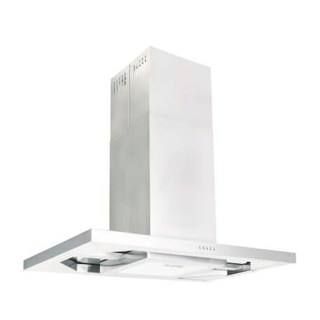 Kelinthroom® Hotte ilot - Recyclage - 756m3-h - Silencieux - 3 vitesses - L90 cm - Inox