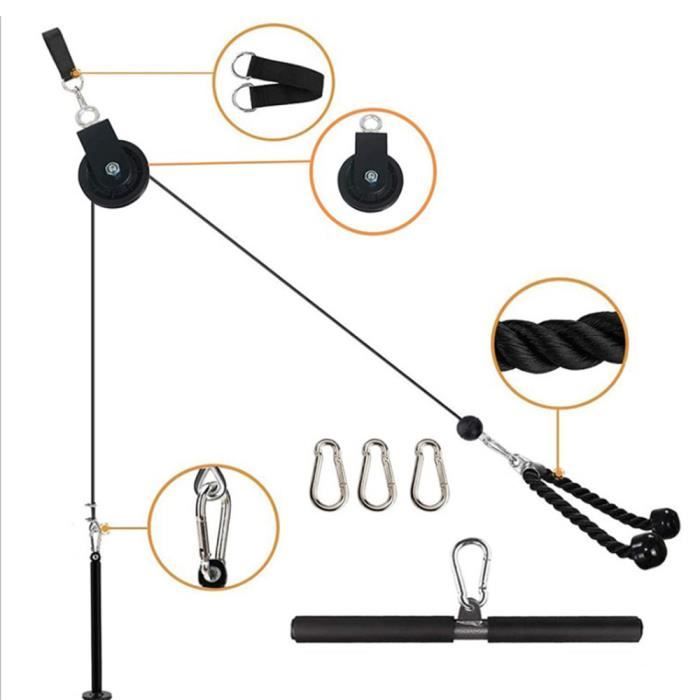Laizere % Poulie Musculation, Entraîneur d'avant-bras avec Corde Triceps, Loading pin BARRE POUR TRACTION
