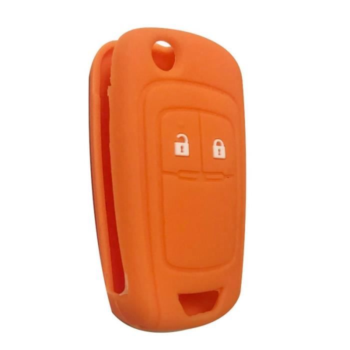 Coque clé,Clé à clé pour Opel Insignia Vauxhall En Silicone, etui à clé pour Buick Regal Lacrosse, Encore Excelle - Type orange