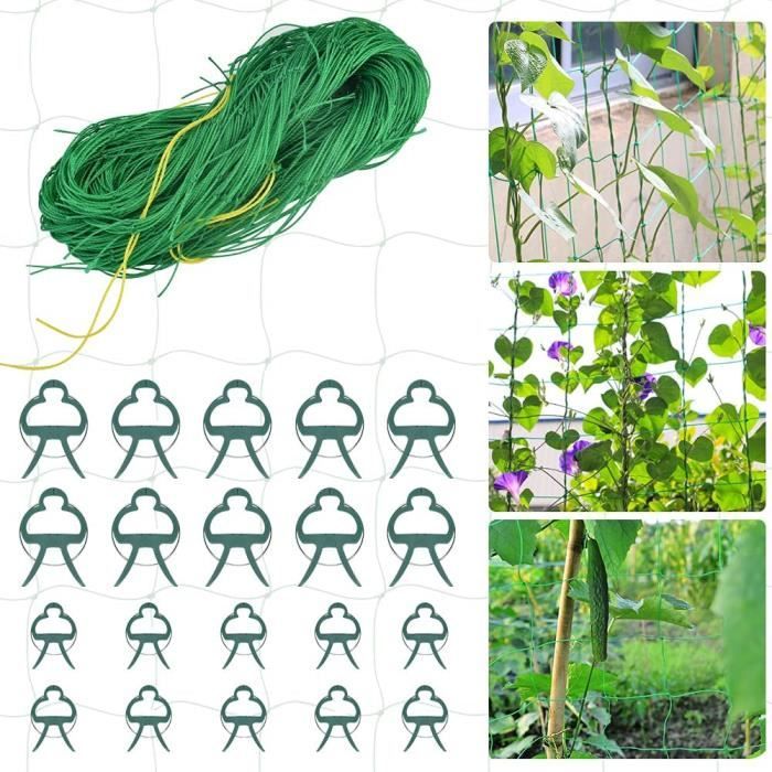 Filet à Plantes Grimpantes Exterieur Jardinage Treillis de Jardin Pour Haricots Vilmorin Nortene à Ramer Avec Maillage Large de Trei