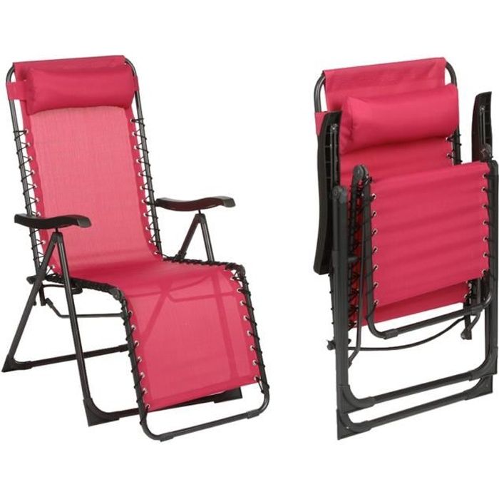 Fauteuil relax silos framboise