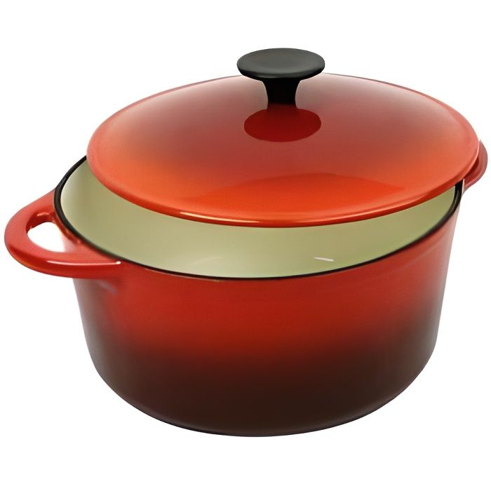 Cocotte fonte ronde 5L rouge