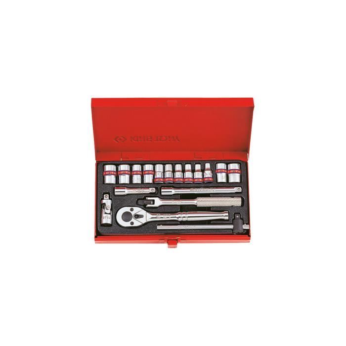Coffret de douilles en pouces et accessoires 1-4\