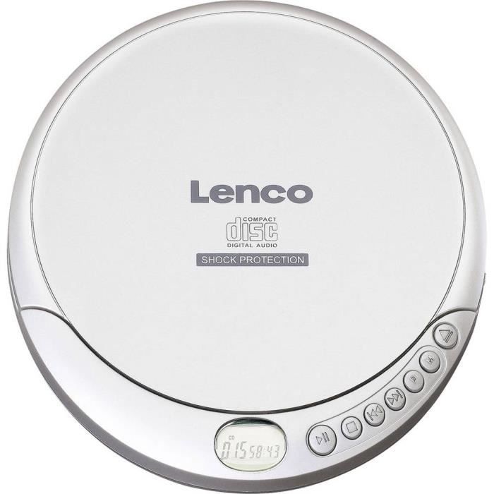 Lecteur CD portable Lenco CD-201 CD-201SI CD, CD-R, CD-RW, MP3 fonction de charge de la batterie argent 1 pc(s)