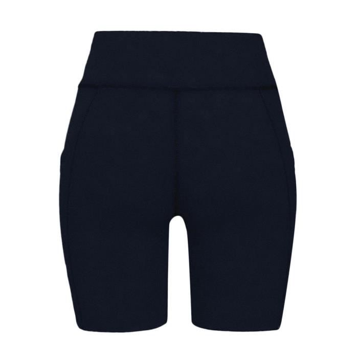 Yoga Solide Couleur simple de femme Shorts fitness Pantalons de yoga Marine