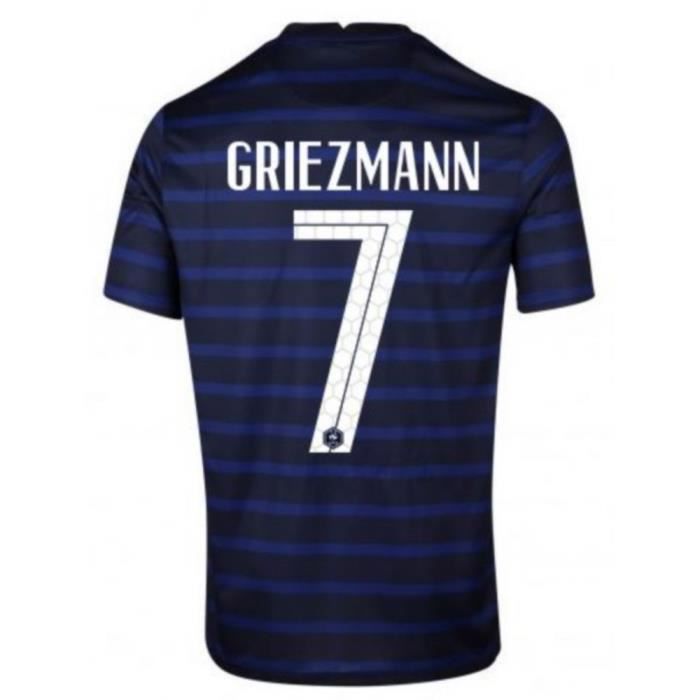 Nouveau Maillot Officiel de Football Enfant Nike France Domicile Euro 2020 Flocage Officiel Numéro 7 Griezmann