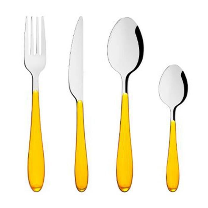 Ménagère 24 Pièces -Happy Pop- 19cm Jaune
