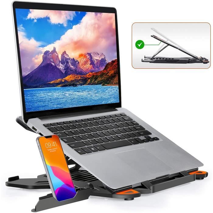 Support d'ordinateur Portable à Base rotative à 360° Support d'ordinateur Portable Portable, avec support pour téléphone