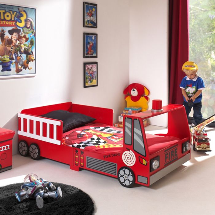 FUN Lit enfant Toddler Fire Truck Bed rouge - l 70 x L 140 cm