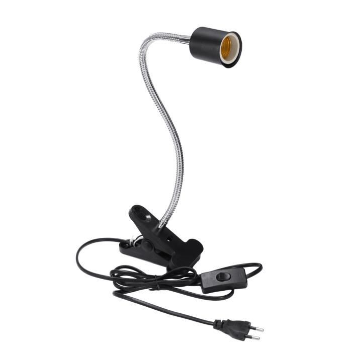 TEMPSA E27 40CM Lampe Pince Flexible Douille 360 ° Tête Céramique Pr Reptile EU PRISE NOIR