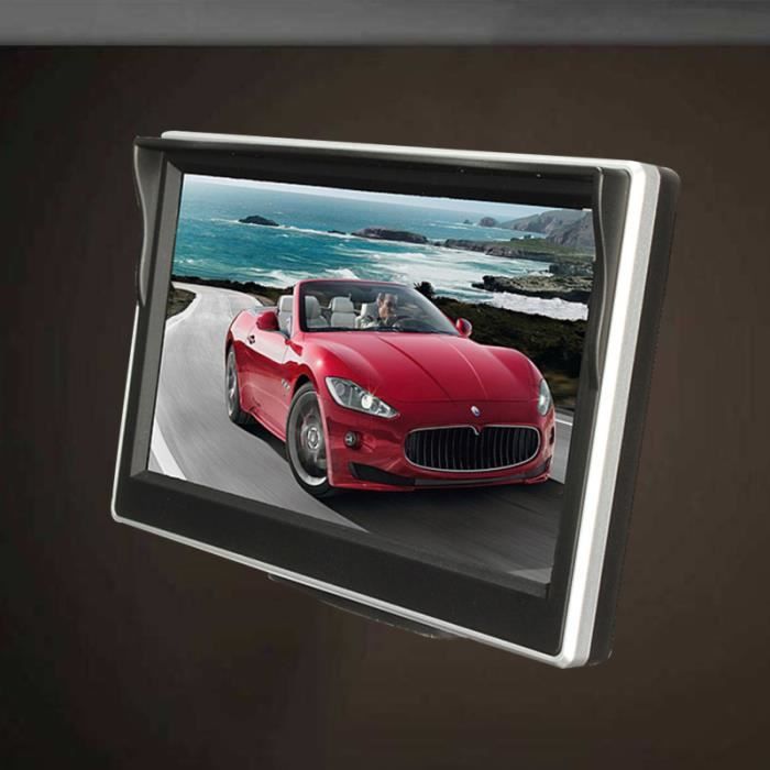 Moniteur de miroir couleur TFT LCD 5 pouces pour caméra de recul de vue arrière de voiture Kit DE RECUL - CAMERA DE RECUL