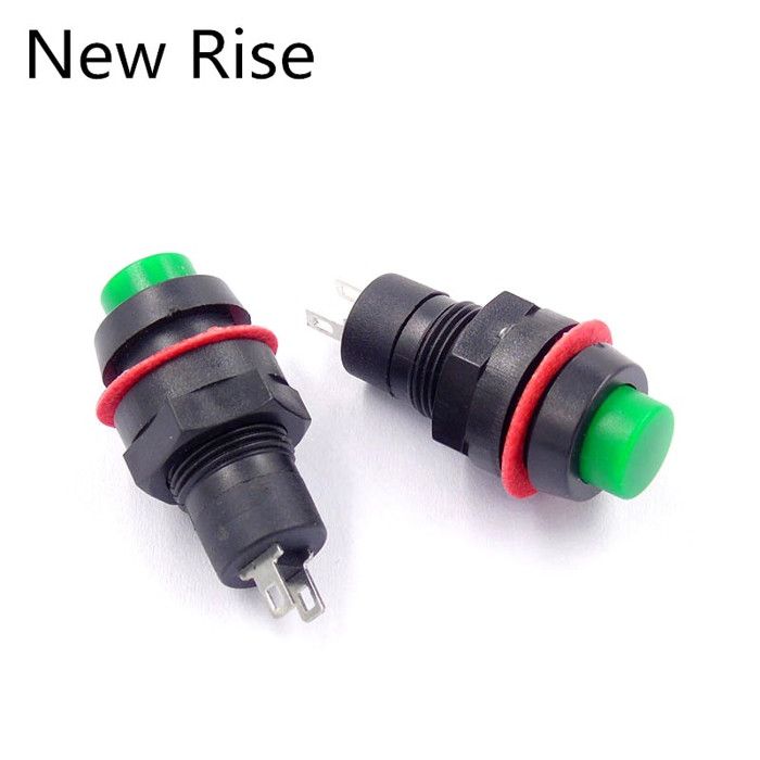 Aexit 2 Pcs AC 220V Ble-u Lumière Momentané SPDT Round AC 250V 5A