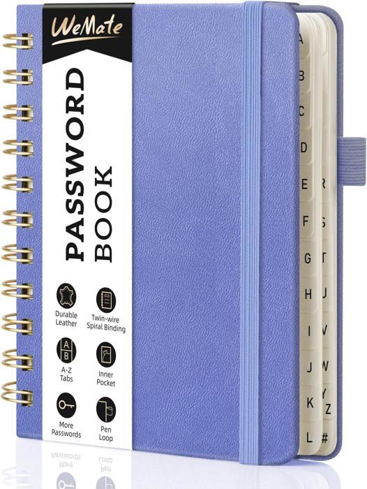 Clever Fox Journal De Mots De Passe Avec Onglets Alphabétiques - Carnet Adresses Et Connexions Sites Web Moyen 13x19.5 Cm
