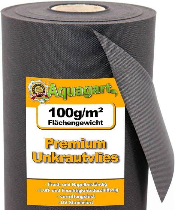 Toile De Jardin Anti-Mauvaises Herbes 40m X 1.5m - Paillis épais 150g/m² - Perméable Et Résistant (Noir)