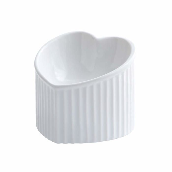 Gamelles surélevées en céramique blanche pour chat gamelles inclinées pour nourriture ou eau sans stress prévention du reflux