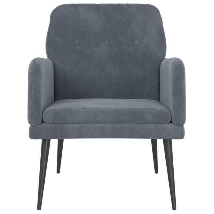 Fauteuil de relaxation - CLOUD - Chaise Salon - Gris foncé 62x79x79 cm Velours f46