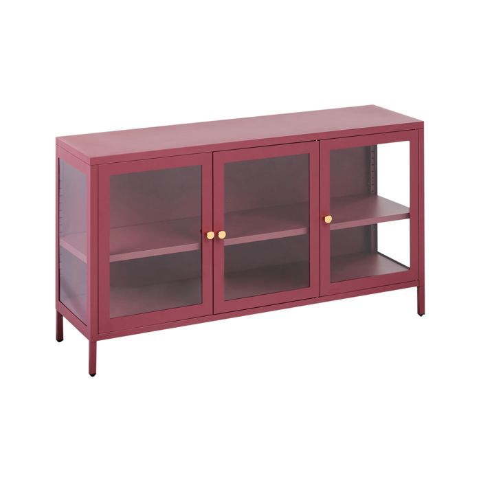 Vitrine en verre NEWPORT Métal 115 cm Rouge foncé Vitrine en verre NEWPORT Métal 115 cm Rouge foncé