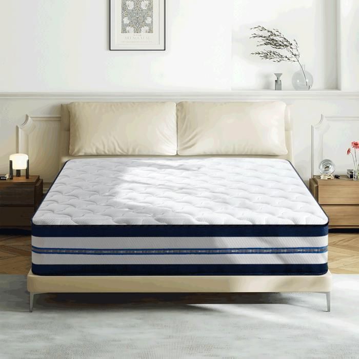 Matelas 140 * 200cm épaisseur 27 cm Matelas à ressorts ensachés Expérience de sommeil parfaiteAntibactérien Hypoallergénique