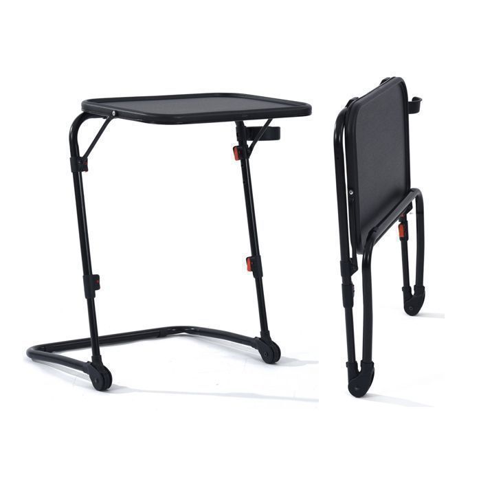 MEUBLES COSY Table d’appoint pliable pour ordinateur portable bout de canapé réglable en hauteur avec plateau inclinable – BASELINE