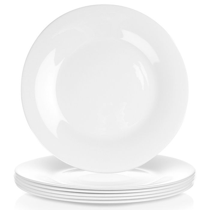 Assiettes Creuses Vilde - Lot de 6 - 255 x 255 cm - Blanc Opale