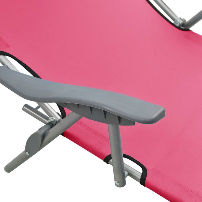 Sale 2026 Chaise longue/Transat - BURKE - 1 PLACE - avec auvent acier rose Cc860