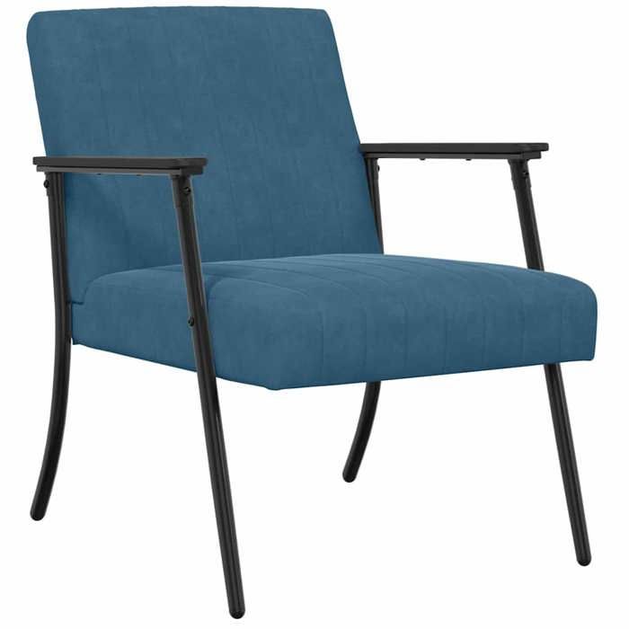 NEUF 2026 CHIC Chaise simple SWEETY Fauteuil de salon 1 PLACE Bleu 59x75x78 cm Velours FF4925