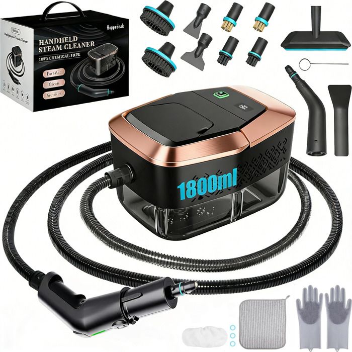 Nettoyeur Vapeur à Main Portable - Haute Pression - 2500W - Nettoyeur Vapeur 1800ml pour Cuisine/Salle de Bain/Maison/Auto/Tissus