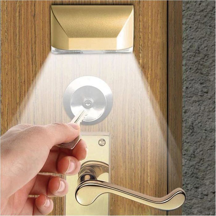 Lampe de serrure pour la maison alimentée par piles détecteur de mouvement automatique lumière LED blanche